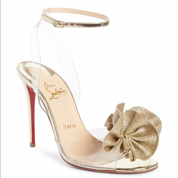 christian louboutin gold sandals